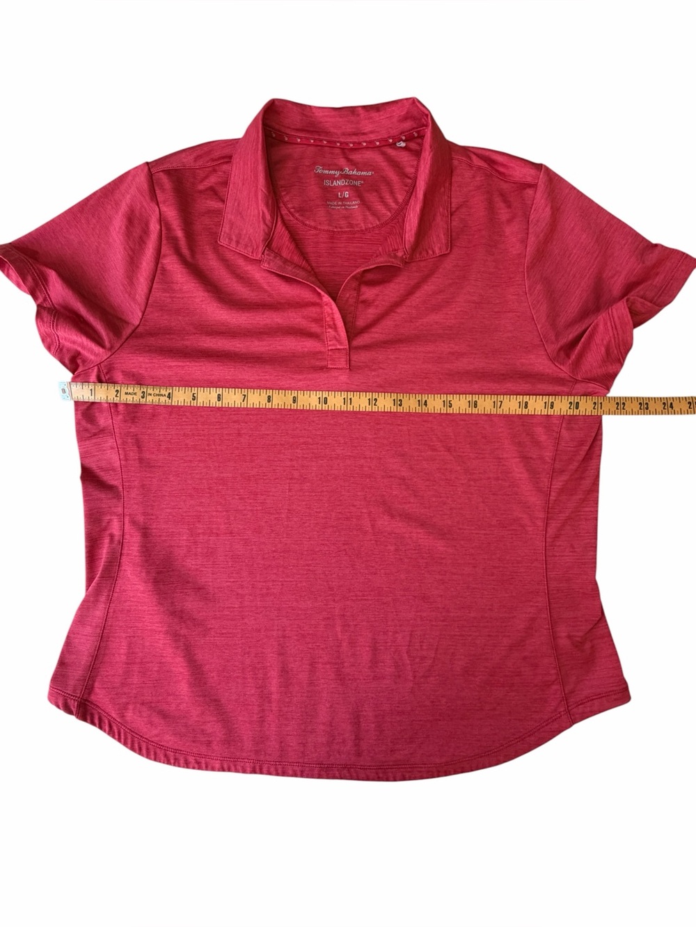 Tommy Bahama Islandzone Red Collared Performance Golf Polo Shirt, Large - Picture 7 of 7